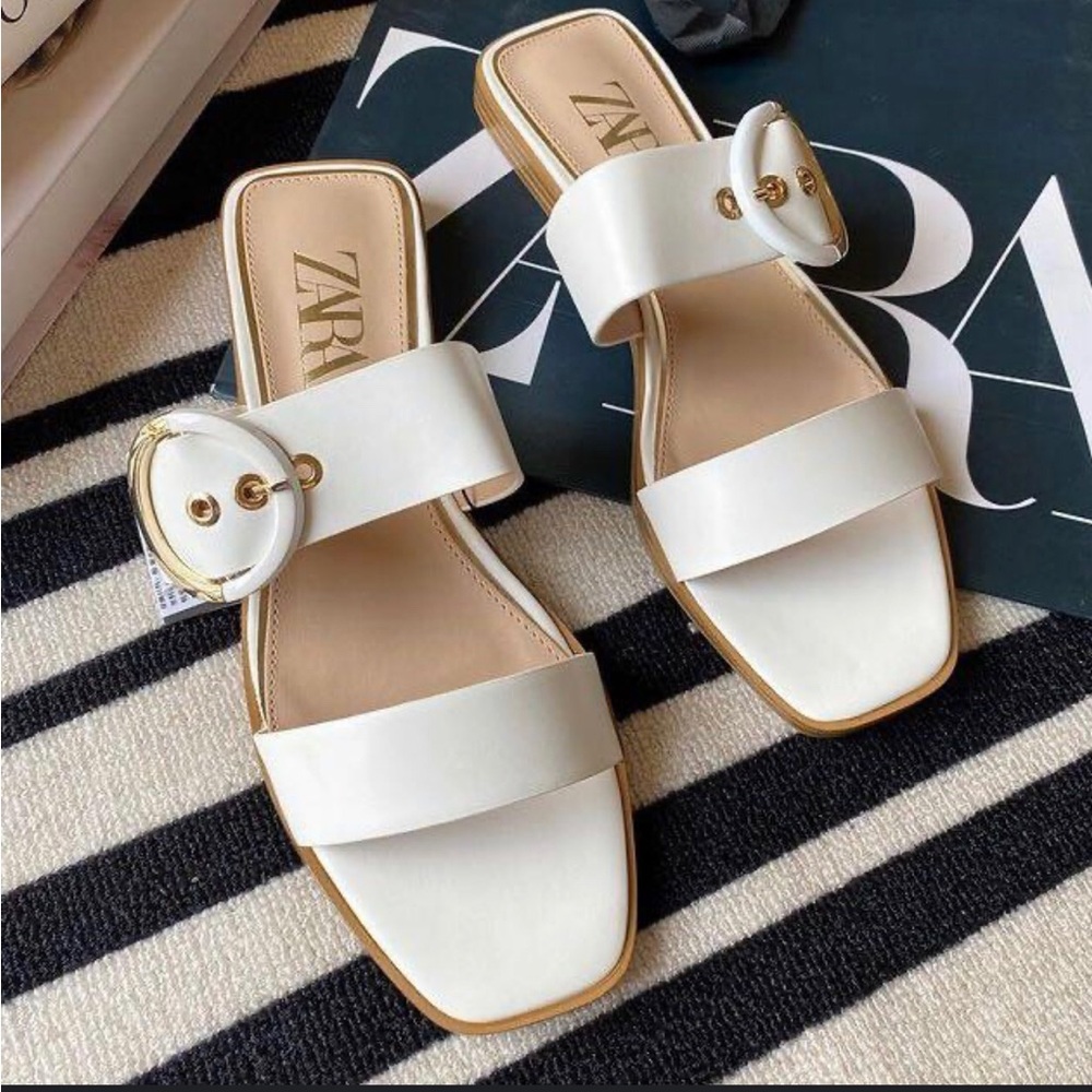 Zara Belt Sandals. Great shape. Lots of life left in them!